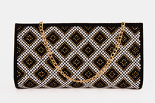 Load image into Gallery viewer, The Nampula Black Glitter Suede Leather Small Clutch