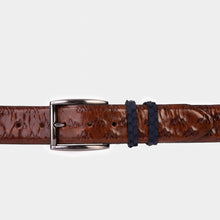 Load image into Gallery viewer, The Caesars Tan &amp; Navy Leather Belt
