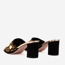 Load image into Gallery viewer, The Chantilly Black Glitter Leather Women Sandal