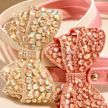 Load image into Gallery viewer, Luxury Rhinestone Bow Dog Leash Bling Crystal Puppy Lead