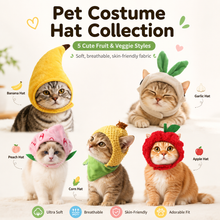 Load image into Gallery viewer, Cute Fruit &amp; Vegetable Pet Hat Collection Banana Corn Peach Apple Cat Costume Hat for Cats &amp; Small Dogs