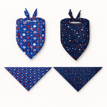Load image into Gallery viewer, Patriotic USA Dog Bandana Reversible Independence Day Pet Scarf Collar Accessory