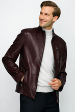 Load image into Gallery viewer, The Blanchard Burgundy Leather Men Jacket