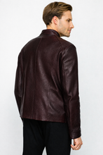 Load image into Gallery viewer, The Blanchard Burgundy Leather Men Jacket