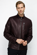 Load image into Gallery viewer, The Blanchard Burgundy Leather Men Jacket