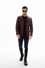 Load image into Gallery viewer, The Ravenna Burgundy Leather Men Jacket