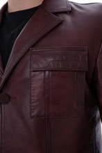 Load image into Gallery viewer, The Ravenna Burgundy Leather Men Jacket