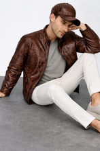 Load image into Gallery viewer, The Boss Pythn Dark Brown Leather Men Jacket Exclusive Limited Edition
