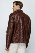 Load image into Gallery viewer, The Boss Pythn Dark Brown Leather Men Jacket Exclusive Limited Edition