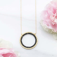 Load image into Gallery viewer, Black Spinel Halo Necklace