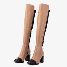 Load image into Gallery viewer, The Verona Cream Leather Knee High Women Boot