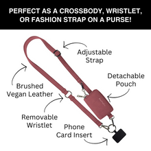 Load image into Gallery viewer, Clip &amp; Go Strap w/Pouch Brushed Vegan Leather