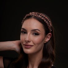 Load image into Gallery viewer, Rose Gold  Crystal Beaded Hairband
