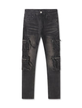 Load image into Gallery viewer, Serenede Poppy Cargo Skinny Jeans - Black