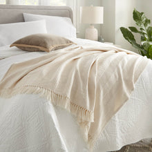 Load image into Gallery viewer, Organic Cotton Throw with Tassels