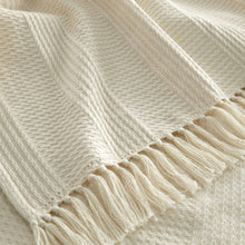Load image into Gallery viewer, Organic Cotton Throw with Tassels