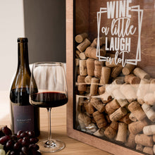 Load image into Gallery viewer, Wine Cork Box – Wine a Little, Laugh a Lot
