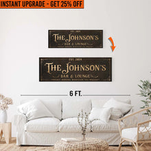 Load image into Gallery viewer, Upgrade Your 36x12 Inches 'Custom Bar &amp; Lounge Sign III' To 48x16 Inches Canvas