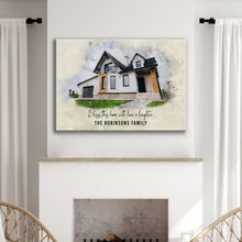 Load image into Gallery viewer, Custom House Watercolor Portrait