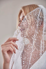 Load image into Gallery viewer, Bridal Veil, Veil with Pearls, One Layer Wedding Veil, Veil with Rhinestone-D180