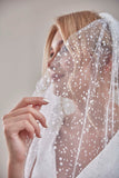 Bridal Veil, Veil with Pearls, One Layer Wedding Veil, Veil with Rhinestone-D180