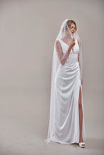 Load image into Gallery viewer, Bridal Veil, Veil with Pearls, One Layer Wedding Veil, Veil with Rhinestone-D180