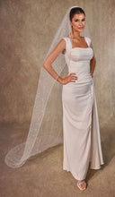 Load image into Gallery viewer, Pearl Wedding Veil, Cathedral Veil- D238