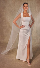 Load image into Gallery viewer, Crystal Knot Beaded Edge Wedding Veil - D250