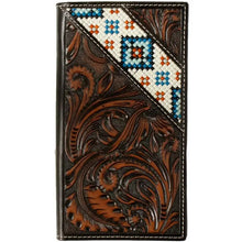 Load image into Gallery viewer, 3D Resin Bead Inlay (Black / Brown) - Men's Rodeo Wallet