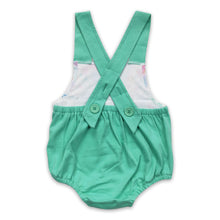 Load image into Gallery viewer, Mint floral sleeveless backless baby girls romper