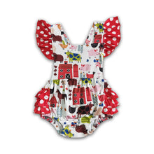 Load image into Gallery viewer, Girl Farm Red Dot Romper