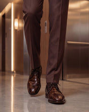 Load image into Gallery viewer, The Valmont Tan Python Leather Derby Men Shoe