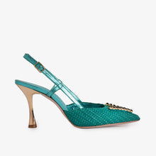 Load image into Gallery viewer, The Luna Turquoise Leather Slingback Women Sandal