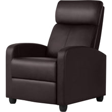 Load image into Gallery viewer, Dark Brown High-Density Faux Leather Push Back Recliner Chair