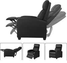 Load image into Gallery viewer, Dark Brown High-Density Faux Leather Push Back Recliner Chair