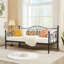 Load image into Gallery viewer, Twin size French Country Style Black Metal Day Bed Frame