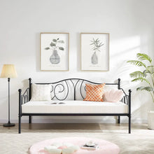 Load image into Gallery viewer, Twin size French Country Style Black Metal Day Bed Frame