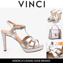 Load image into Gallery viewer, The Parisian Silver Leather T-Strap Platform Heel Women Sandal