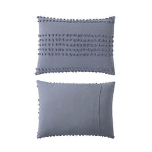 Load image into Gallery viewer, Full/Queen size 5-Piece 100-Percent Cotton Clip Dot Comforter Set in Denim Blue