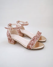 Load image into Gallery viewer, Rock Glitter Low Block Heel Girls Sandals