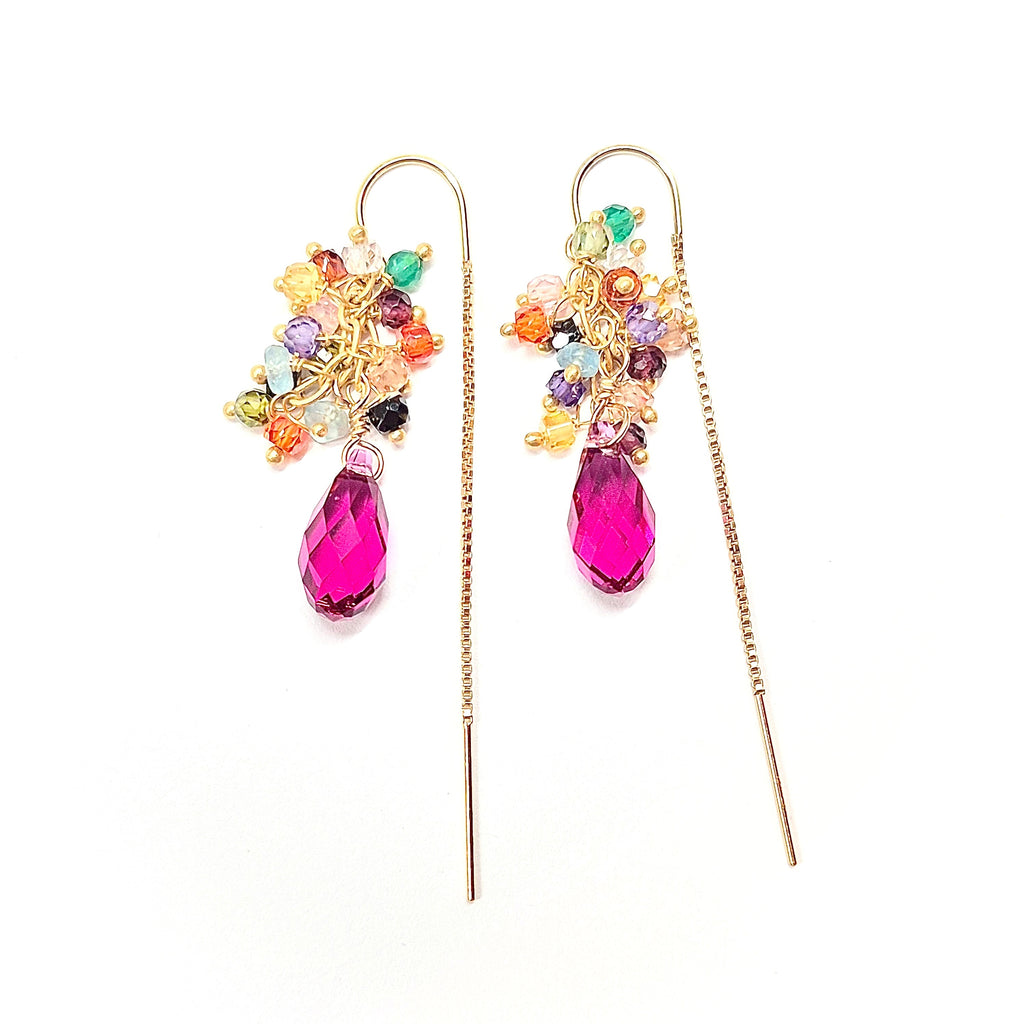 Crystal Droplet Festival Threader earrings