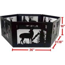 Load image into Gallery viewer, Deer Print Hexagon Portable Folding Steel Mesh Fire Pit w/ Carry Case