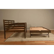 Load image into Gallery viewer, Solid Wood Daybed Frame with Twin Pop-Up Trundle Bed in Walnut Finish