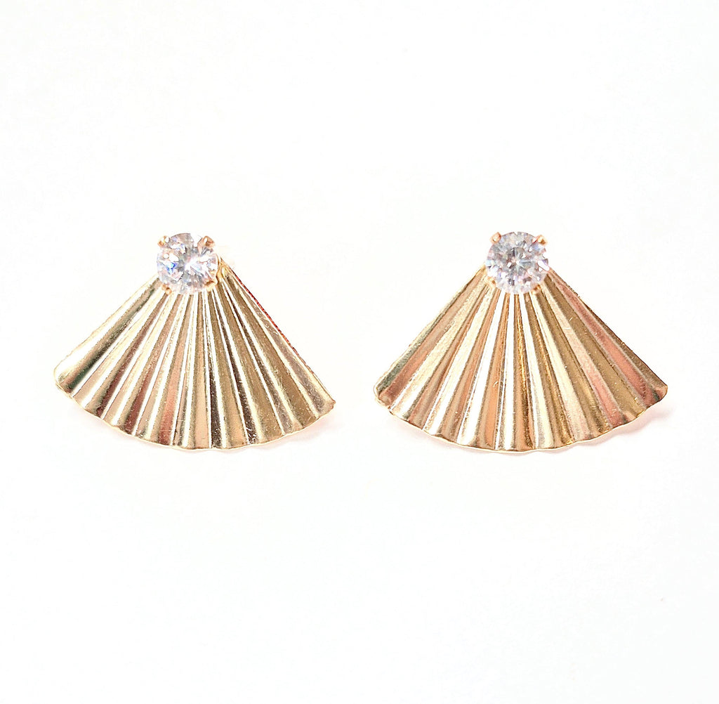 Secret Fan Ear Jacket stud earrings