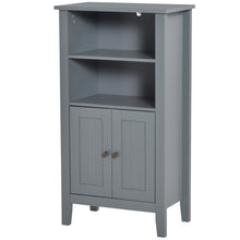Load image into Gallery viewer, Gray 2 Tier Shelf Hidden Storage Bathroom Floor Cabinet