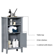 Load image into Gallery viewer, Gray 2 Tier Shelf Hidden Storage Bathroom Floor Cabinet