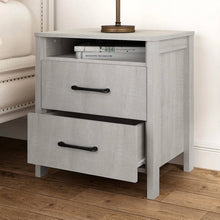 Load image into Gallery viewer, Modern Farmhouse Bedroom 2-Drawer Bedside Table Nightstand in Grey Wood Finish