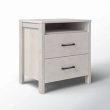 Load image into Gallery viewer, Modern Farmhouse Bedroom 2-Drawer Bedside Table Nightstand in Grey Wood Finish