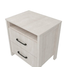Load image into Gallery viewer, Modern Farmhouse Bedroom 2-Drawer Bedside Table Nightstand in Grey Wood Finish