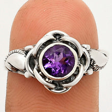 Load image into Gallery viewer, Boho Flower Design Natural Gemstone Ring Solid 925 Sterling Silver DGR1146 R-1395